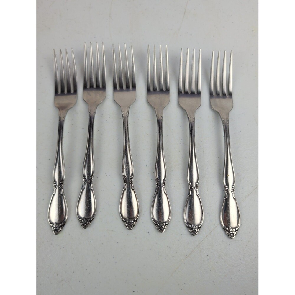 ONEIDA Stainless CHATELAINE Set Of 6 DINNER FORKS 7 1/4" Community Glossy